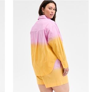 Pink and Yellow Ombre Shirt and Shorts Set